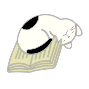 3/10$ NWOT Slepping in a book lazy cat pin